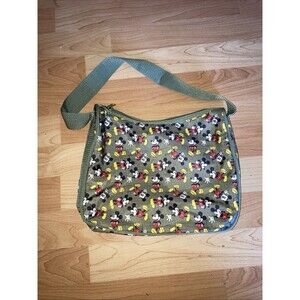 Disney Purse Womens Handbag Small Coated Canvas Vintage Mickey Mouse Green Zip